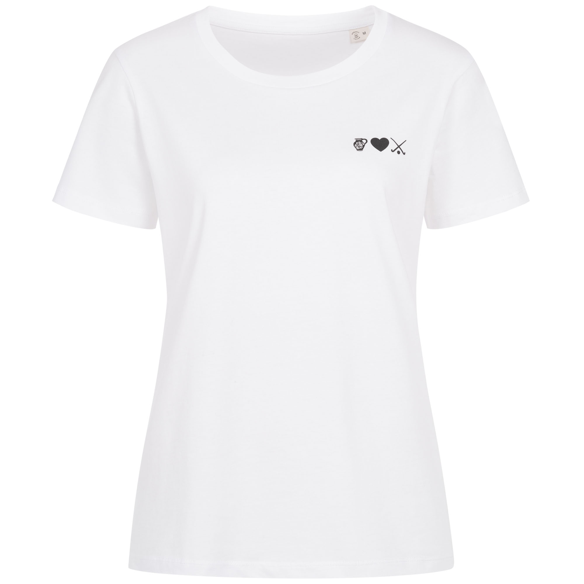 Damen-T-Shirt weiss mit Druck BembelHerzHockey