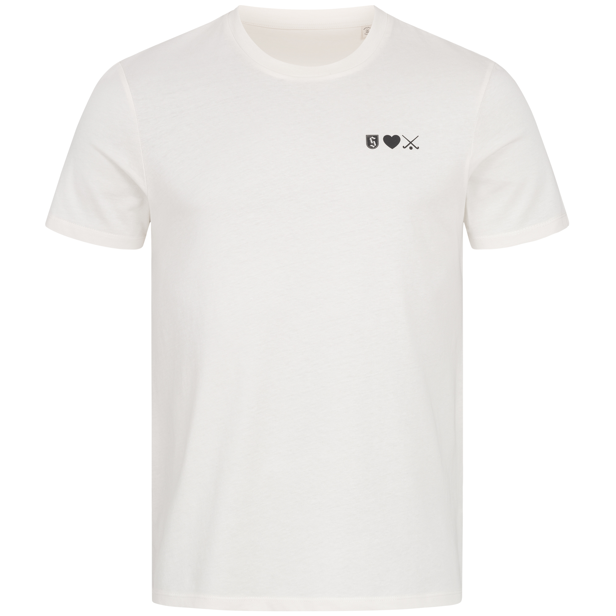 Unisex-T-Shirt ivory mit Druck LogoHerzHockey