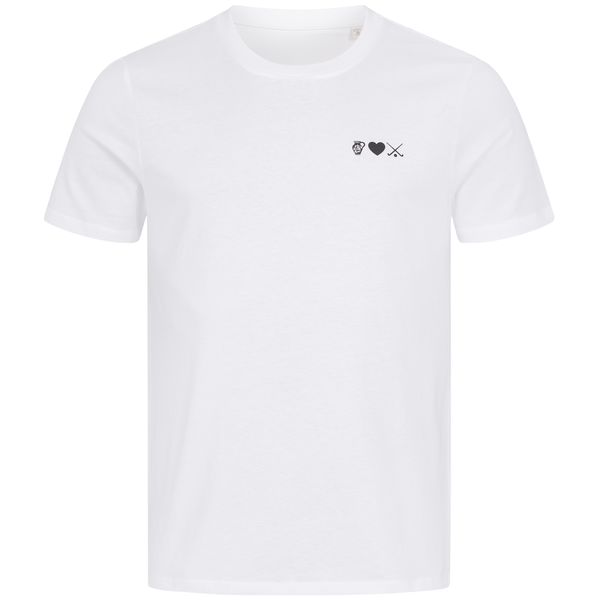 Unisex-T-Shirt weiss mit Druck BembelHerzHockey