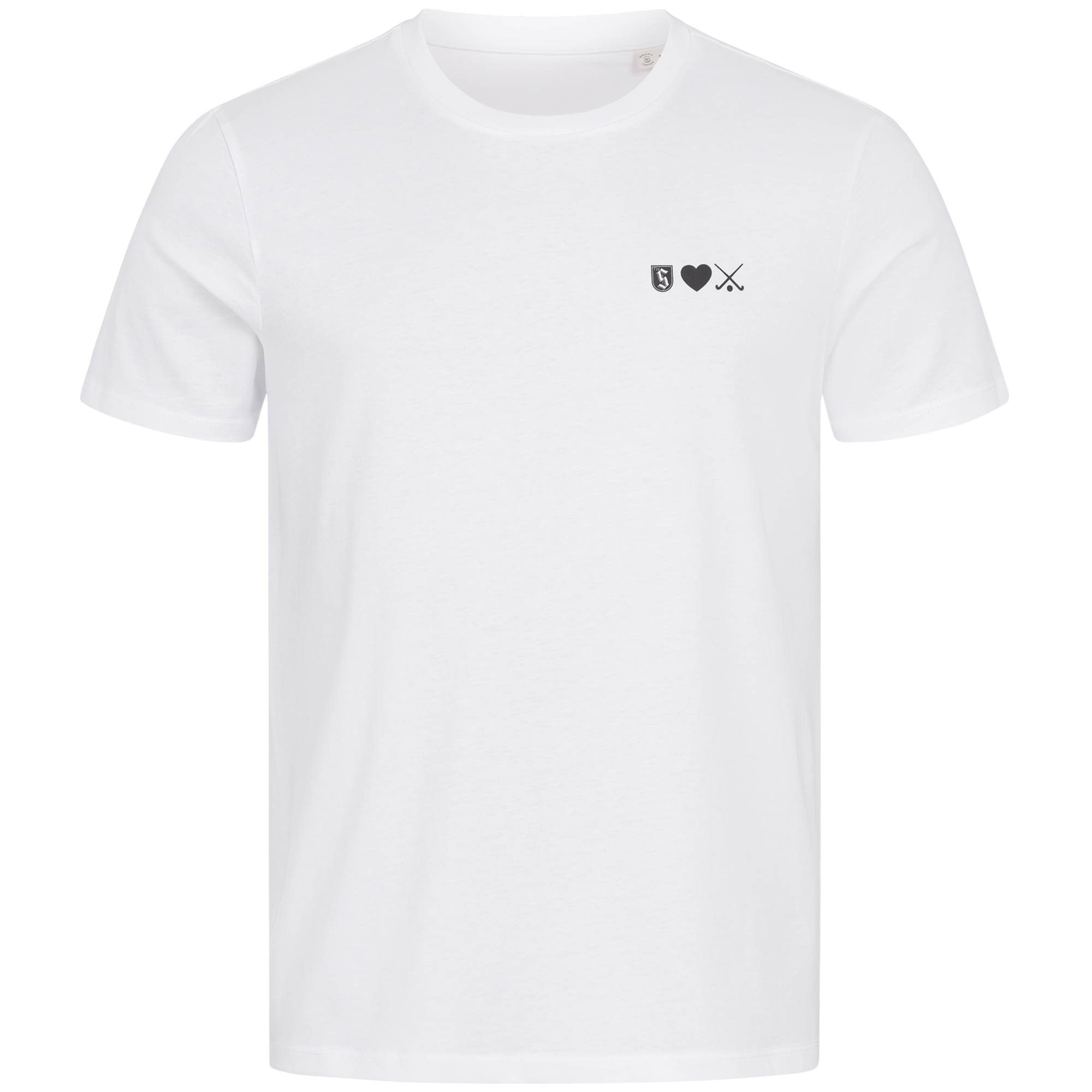 Unisex-T-Shirt weiss mit Druck LogoHerzHockey