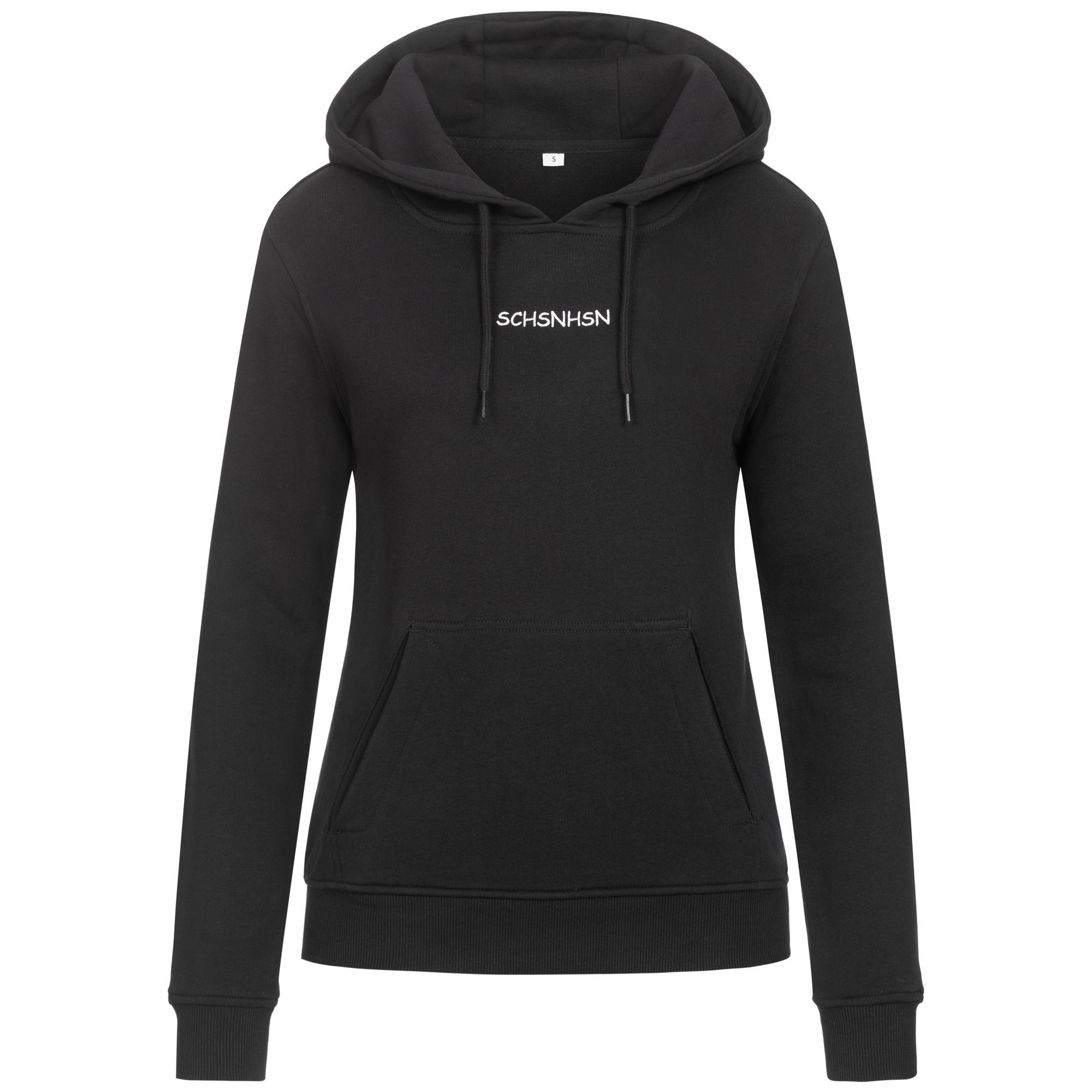 Organic Hoodie Damen schwarz mit Stick SCHSNHSN