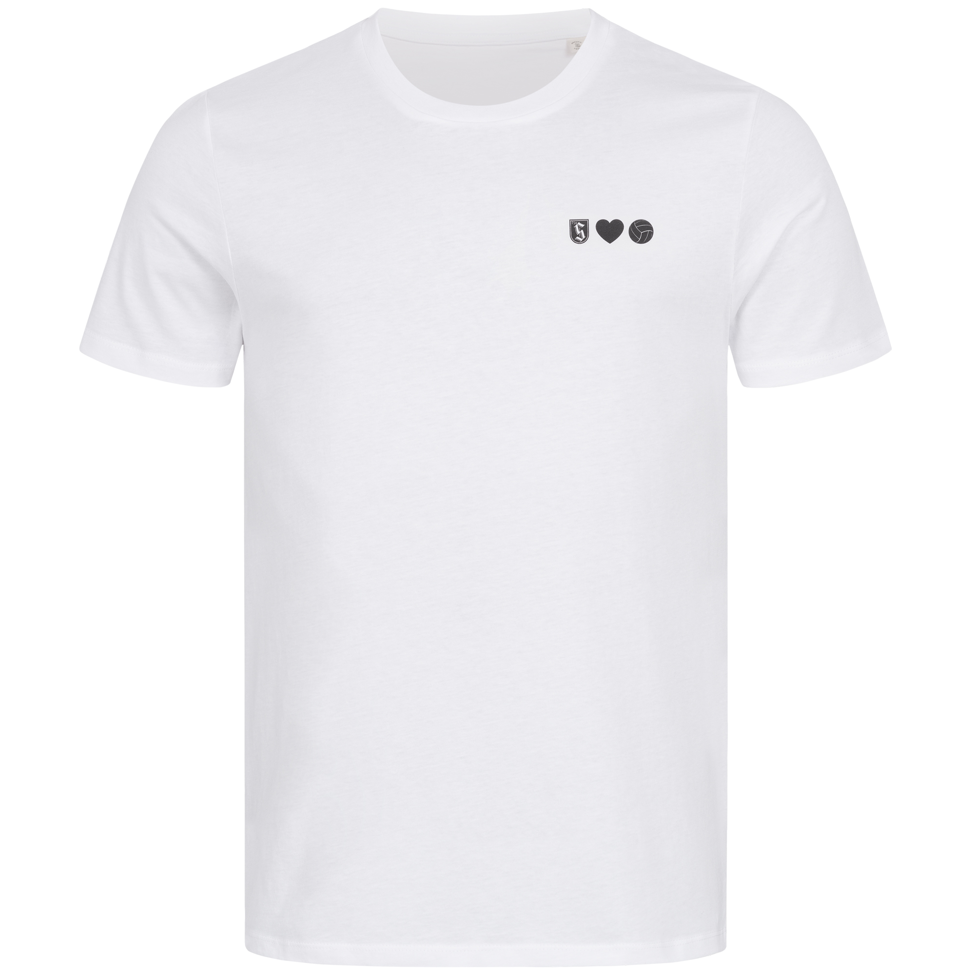 Unisex-T-Shirt weiss mit Druck LogoHerzVolleyball