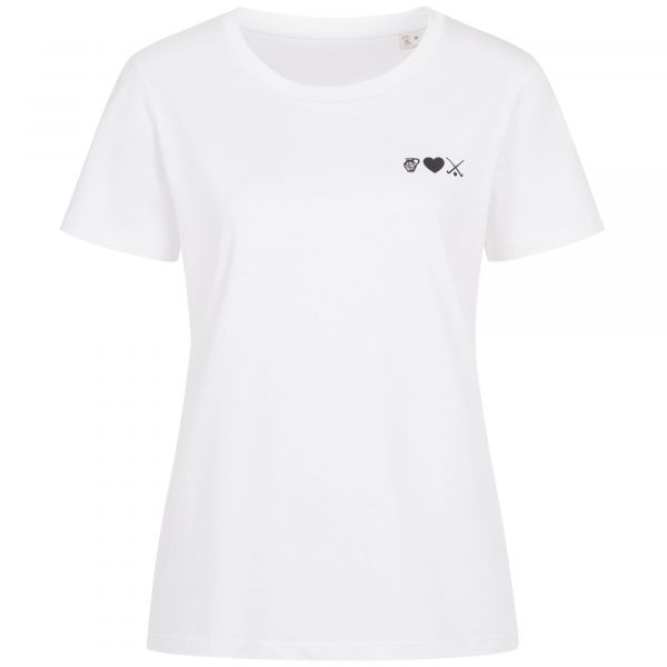 Artikelbild 1 des Artikels Damen-T-Shirt weiss mit Druck BembelHerzHockey